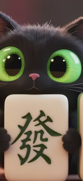 可爱黑喵~你要發达啦
