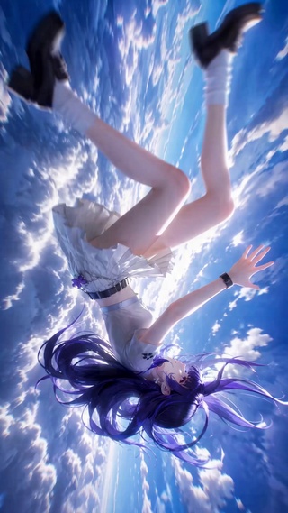 坠落云海的紫发美少女