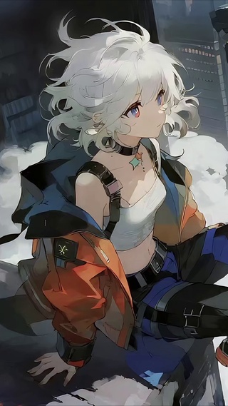 天空城上有心事的少女