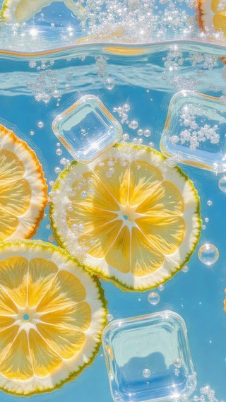柠檬气泡冰饮