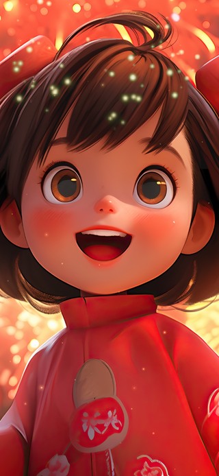 2024新春烟花小女孩