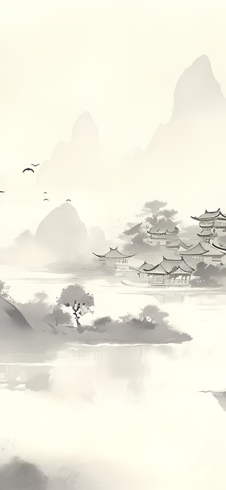 国风水墨 湖