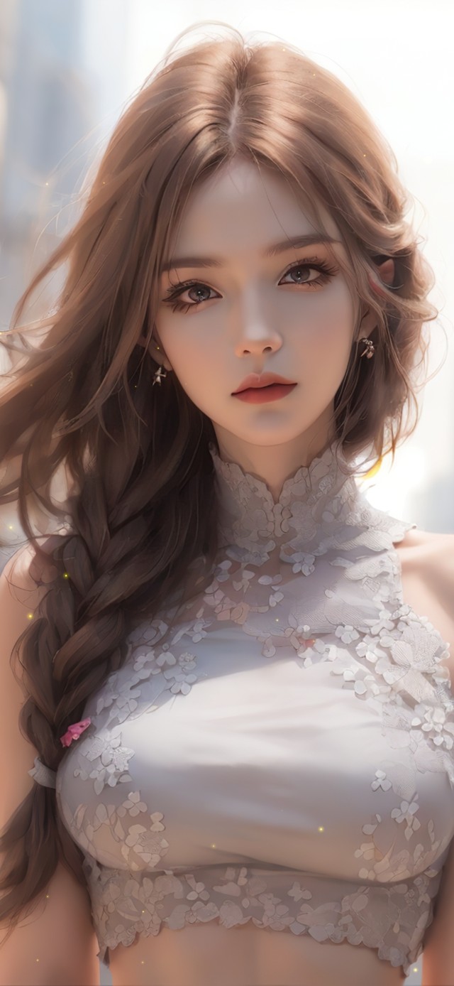 纯欲风街头长发女孩