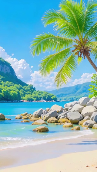 护眼海滩风景