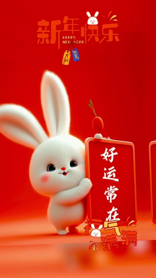 喜庆过年兔子卡点视频