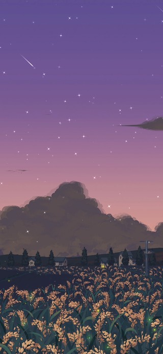 动漫田野风景-随时间变化