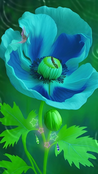 清新治愈蓝色妖姬