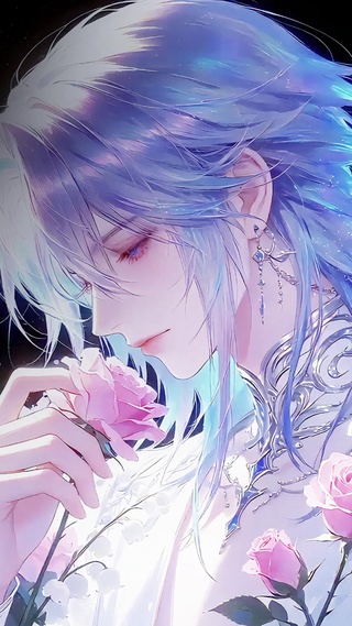 唯美蔷薇花美男