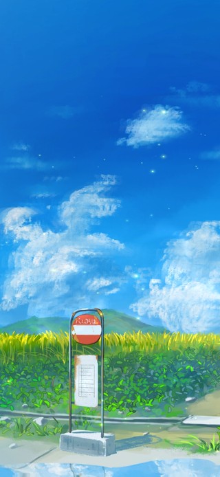 治愈清新蓝天白云下的田园