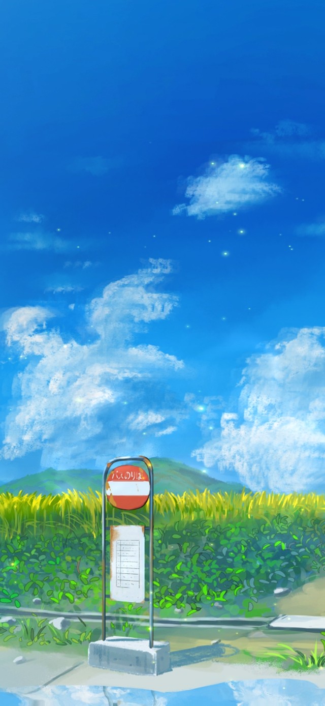 治愈清新蓝天白云下的田园