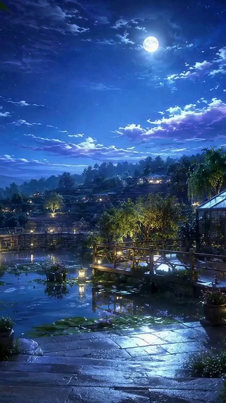 月夜庭园