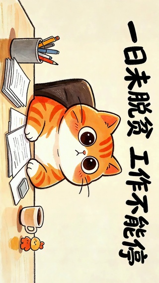 打工橘猫工作不能停