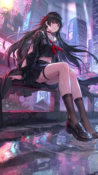 黑长直少女千咲