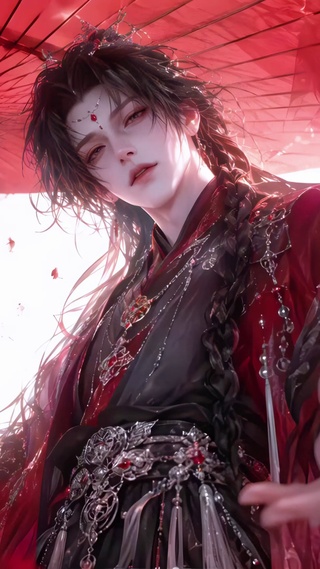 红伞古风美男