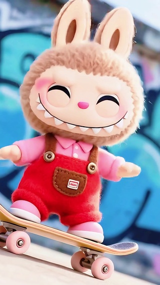 花样滑板拉布布labubu