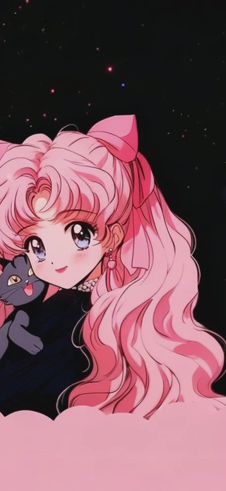 粉月下的美少女