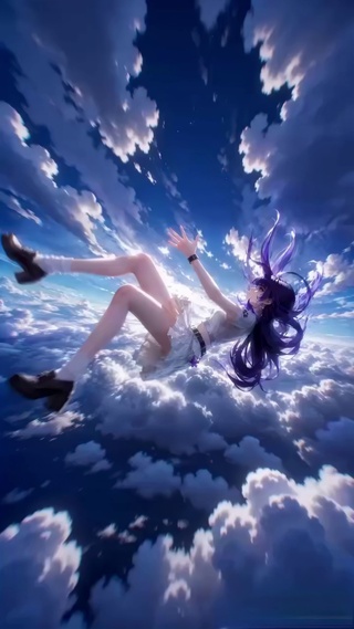 坠落云海的紫发美少女
