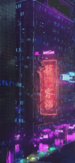 霓虹灯城市交通之夜