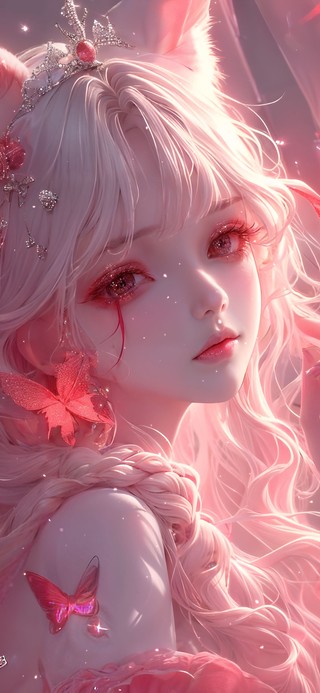 粉色狐耳少女