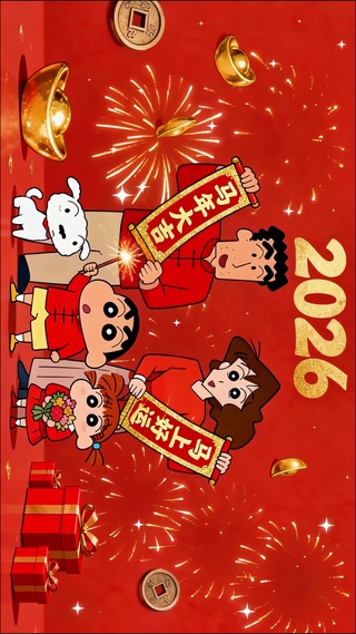2026小新一家新年祝福