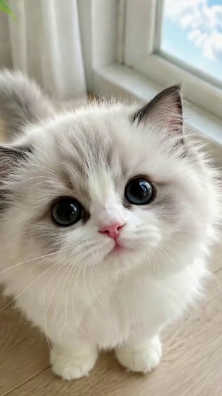 窗边可爱布偶小奶猫