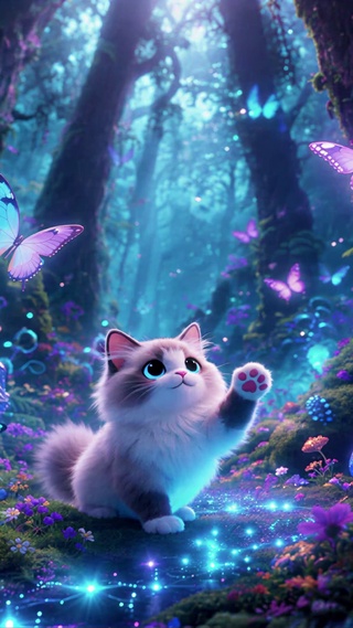 梦幻森林猫咪-无缝循环