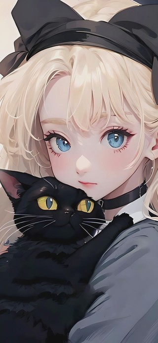美女和猫