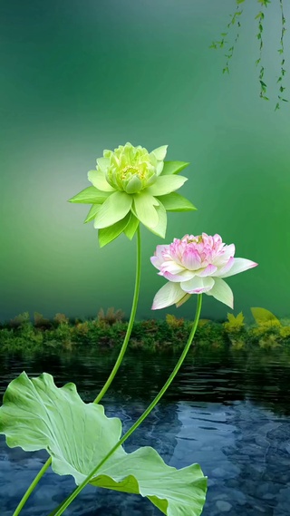 双色荷花