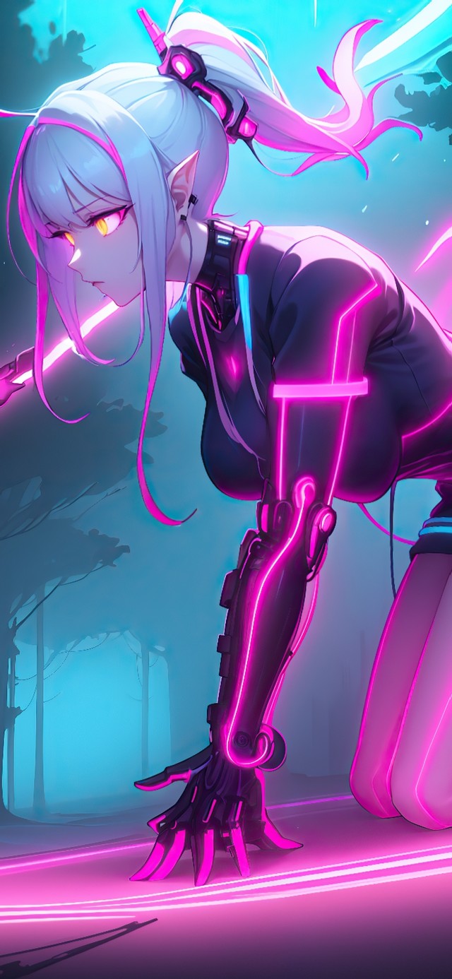 炫彩赛博朋克机甲少女