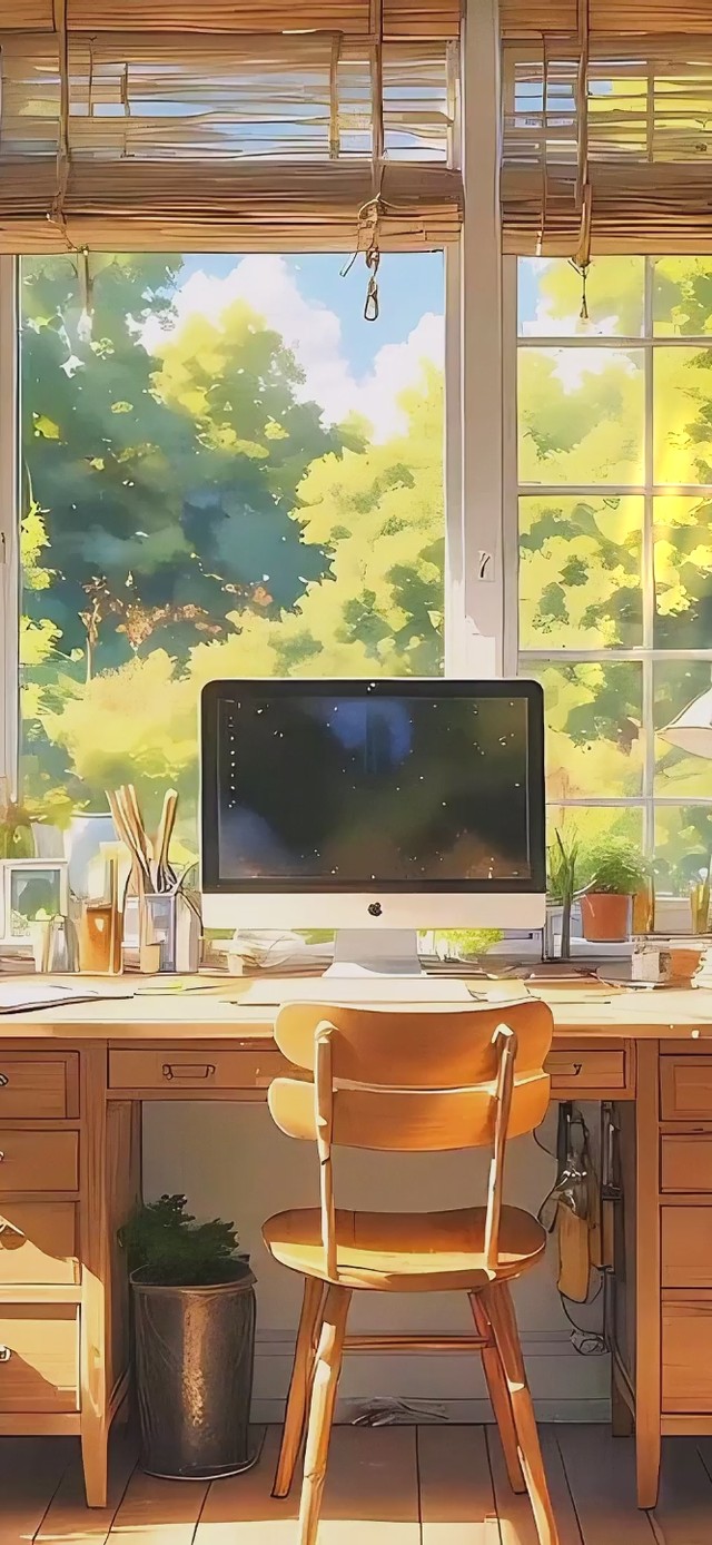 阳光满溢的阅读角落