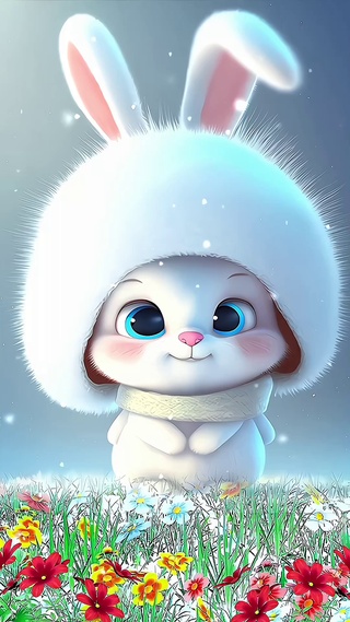 冬天里的小兔兔