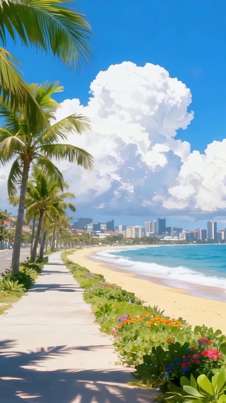 椰风棕榈海岸海滨度假的治愈秘境