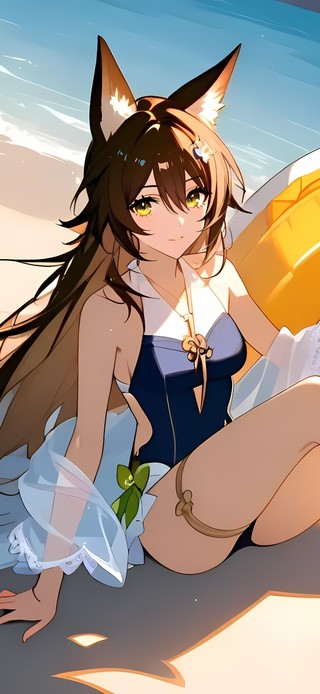 忘归人-海边泳装少女