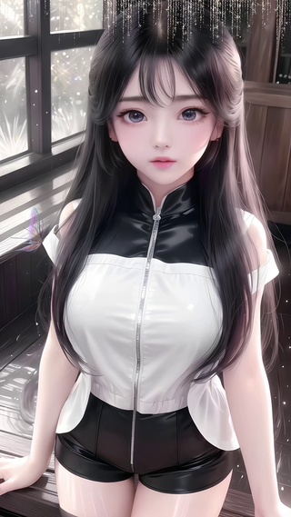 4K唯美清纯黑衣美女