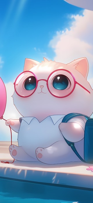 池塘边可爱猫咪