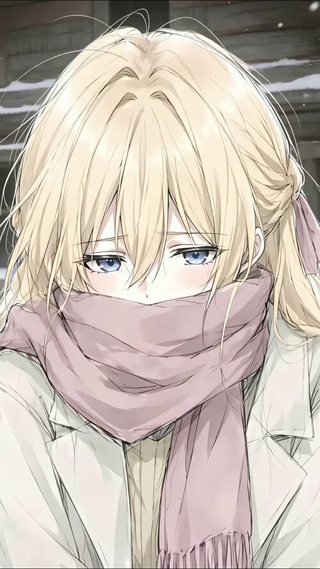 雪地金发少女