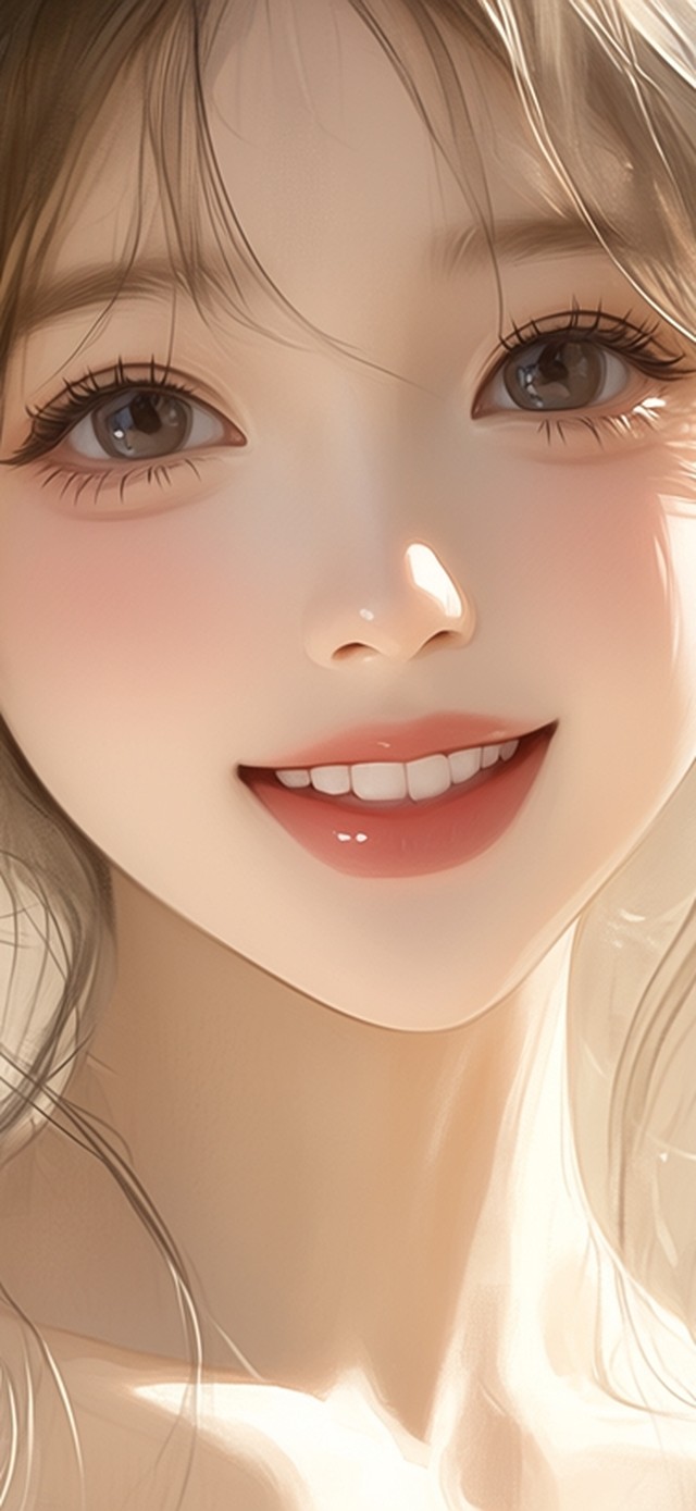 笑的很甜
