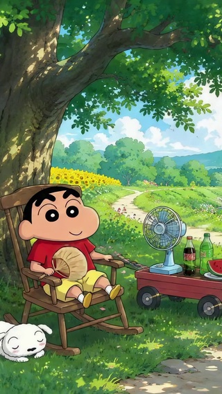 蜡笔小新夏日乡间治愈日常