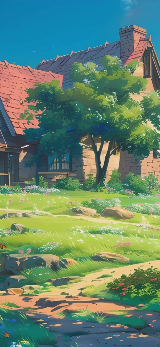 蓝天白云花草树木