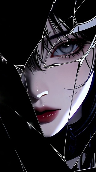 暗黑破碎玻璃酷感少女