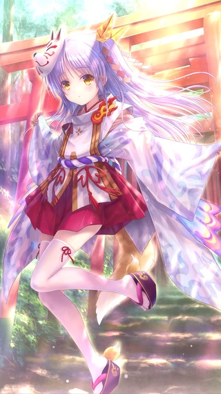 可爱狐面具少女