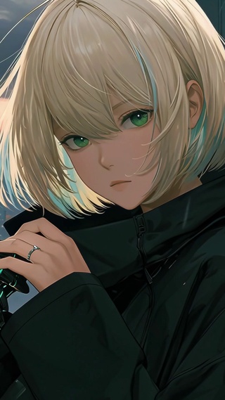 二次元绿瞳女孩