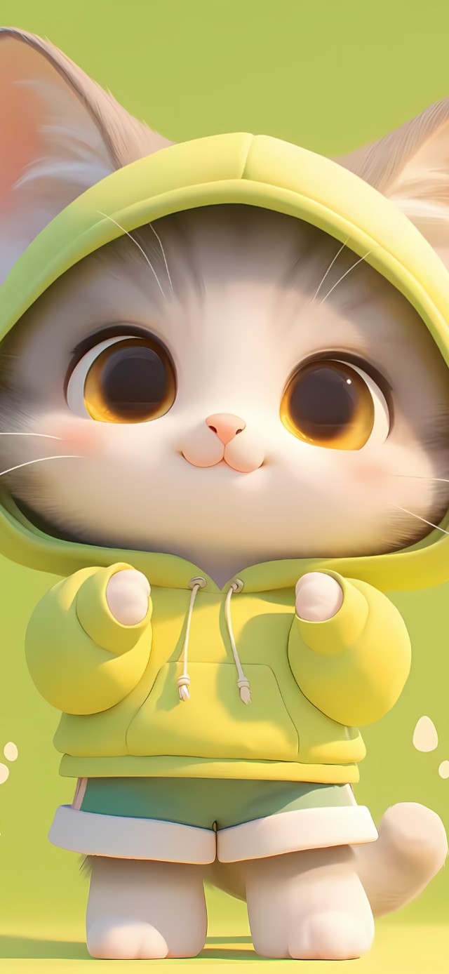 可爱卫衣猫咪