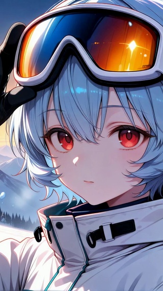 雪山滑雪少女凌波丽