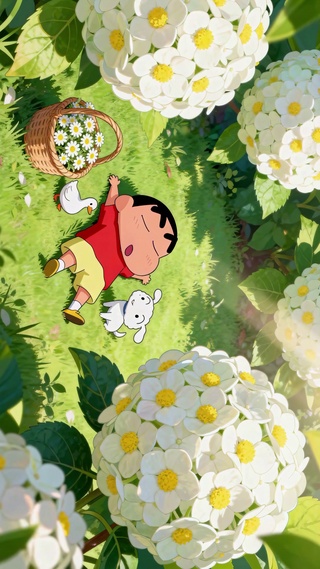 安静花丛午睡-蜡笔小新