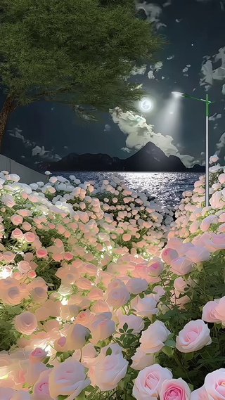 夜晚花海