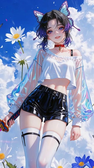 晴空花海蝴蝶少女蝴蝶忍