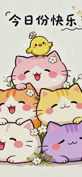 可爱快乐小猫