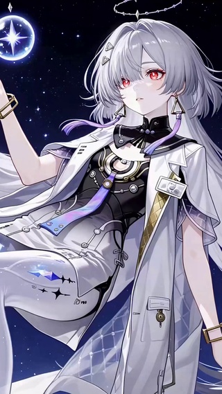 星空银发美少女莫宁