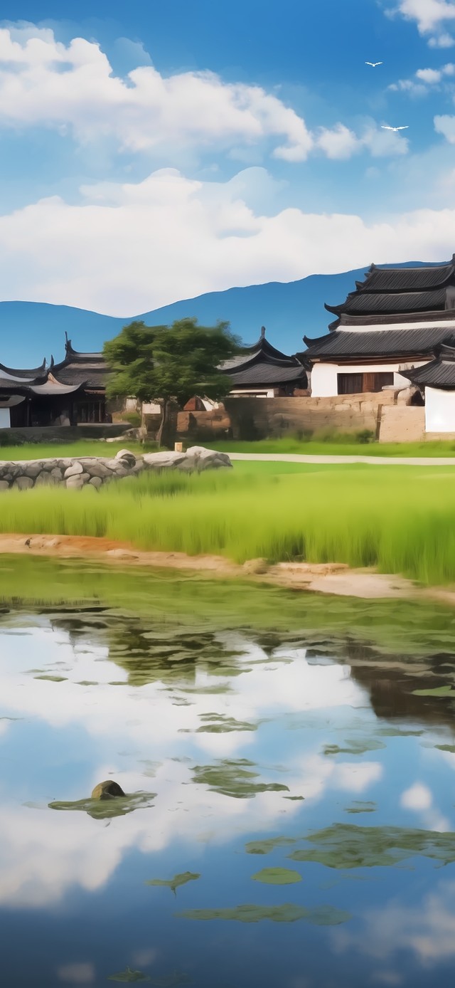 白墙黑瓦小镇